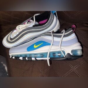 Nike Kids Air Max 97 Blue, White, and Black Sneakers